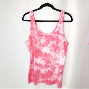 Soft Pink Pastel Tie Dye Tank XXL 2X